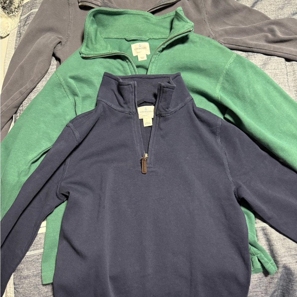 Crewcuts Kids' Quarter Zip-Up Sweater Set - Navy, Green, Gray